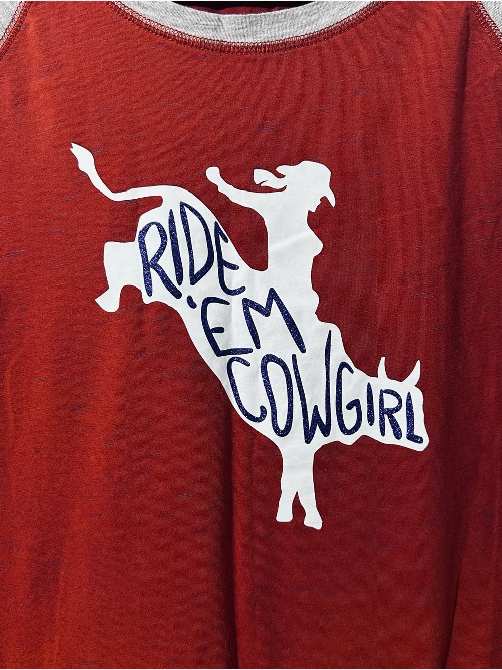 Ariat Real Women's 3/4 Sleeve Ride ‘Em Cowgirl Rodeo Graphic T-Shirt Lg Rodeo - Picture 3 of 5